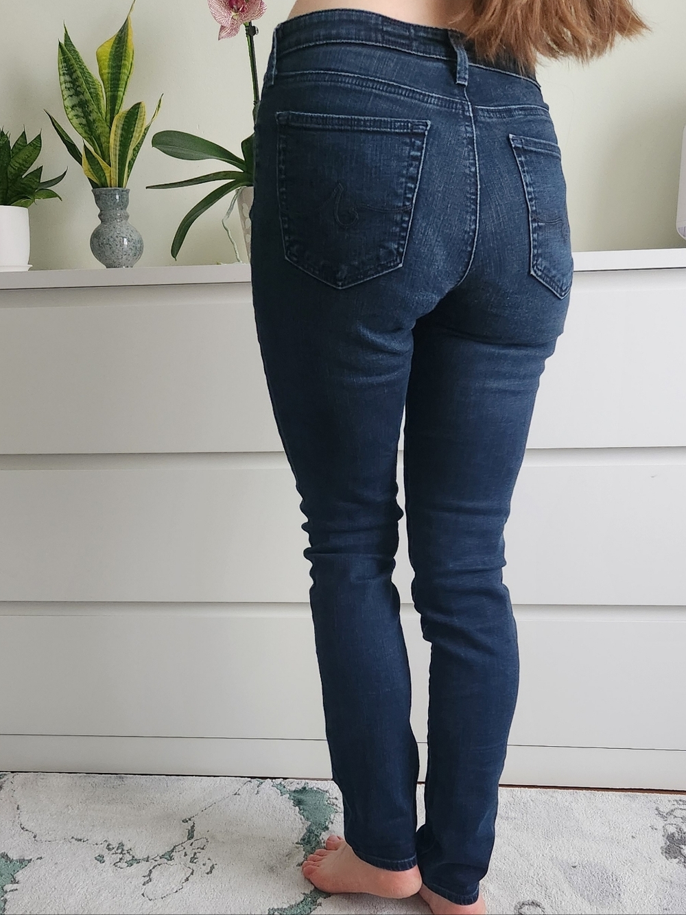 AG Mid Rise Cigarette The Prima Mid-Rise Cigarette Blue Women's Jeans